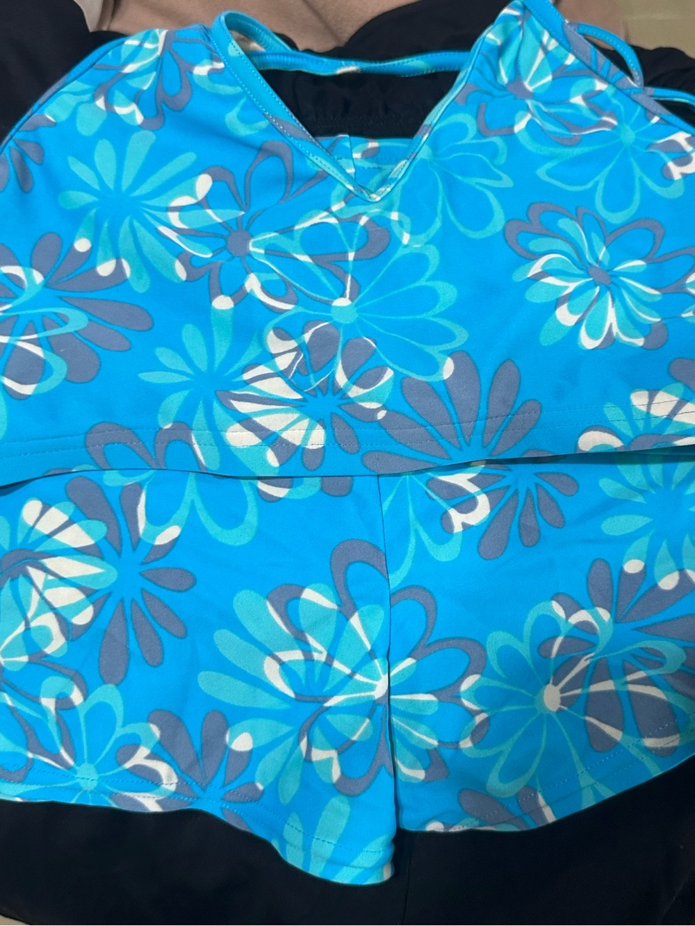 Women  Blue Floral Two -Piece Swimsuit old navy